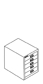 Serie 12 DIN A4 – 12/5 Schubladenschrank, 5 Schübe à 51 mm Maße (BxHxT): 27,9 x 33,3 x 42,9 cm