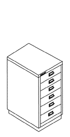 Serie 29 DIN A4 – 29/6 Schubladenschrank, 6 Schübe à 83 mm Maße (BxHxT): 27,9 x 67,3 x 42,9 cm