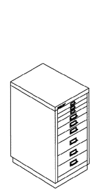 Serie 29 DIN A4 – 29/8b Schubladenschrank, 8 Schübe à 22, 51 und 102 mm Maße (BxHxT): 27,9 x 67,3 x 42,9 cm