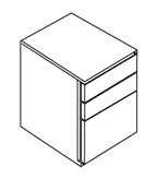 Rollcontainer mit 2 Schubladen und 1 Hängeregister Maße (BxHxT): 42 x 66 x 56,5 cm