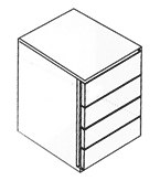 Rollcontainer mit 4 Schubladen Maße (BxHxT): 42 x 66 x 56,5 cm