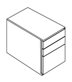 Rollcontainer mit 2 Schubladen und 1 Hängeregister Maße (BxHxT): 42 x 66 x 77,5 cm