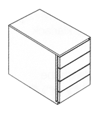 Rollcontainer mit 4 Schubladen Maße (BxHxT): 42 x 66 x 77,5 cm